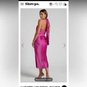 MARLETTE MIDI DRESS - PLEATED OPEN BACK HALTER DRESS IN GRAPE size 0 (xxs)